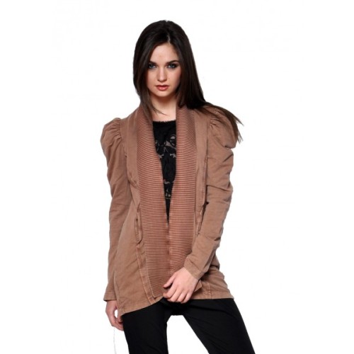 Fashley london brown puff sleeves jacket